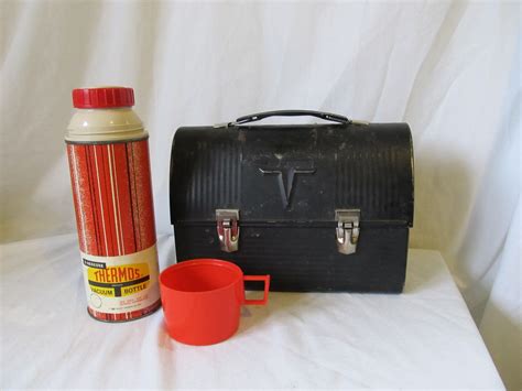 steel lunch box with thermos|vintage lunch boxes with thermos.